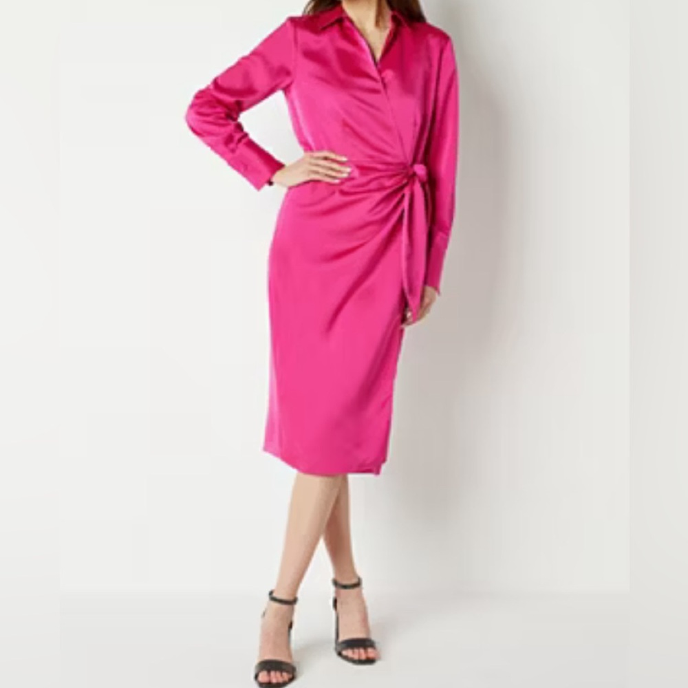 Worthington wrap pink dress